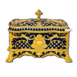 Caseta metal aurie cu email - cruce